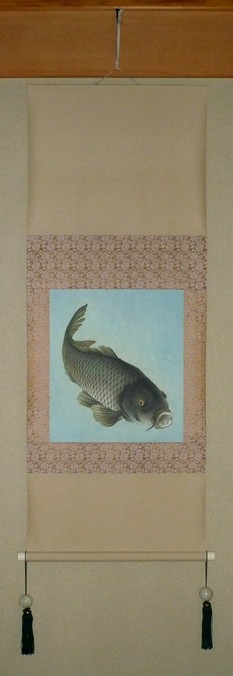 日本画： 鯉 : 白いへびは鳥になった