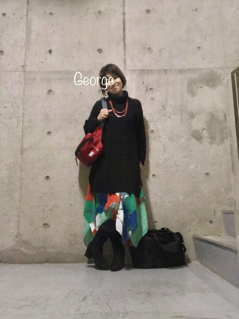 今日もしまむらのニットワンピース 楽天オシャレウォーカーのロングスカートで華やかコーデ Le Style George
