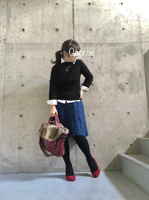 ユニクロのタートルネックニットonシャツ 重ね着で冬コーデ Le Style George