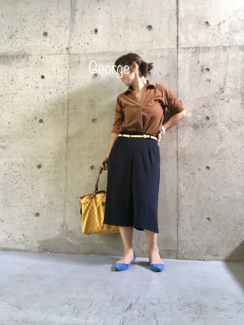 ユニクロ 濃紺 ネイビー 学校行事verystory ガウチョパンツ スカーチョ