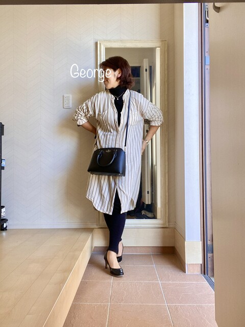 2302 Ikkaのリネンシャツワンピース ベージュとデニムでまとめた親子リンクコーデ Le Style George