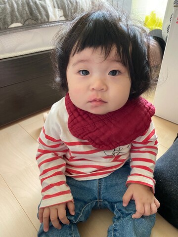 ユニクロの赤ボーダー しましま親子リンクコーデ Le Style George