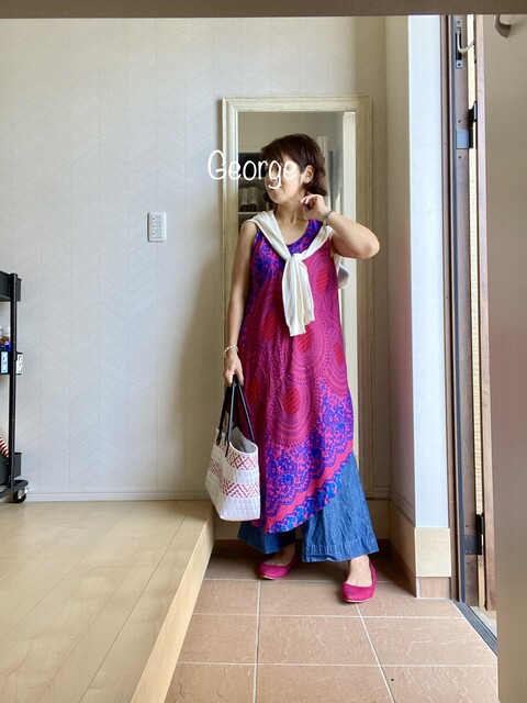 エスニックワンピースを使った夏コーデ Le Style George