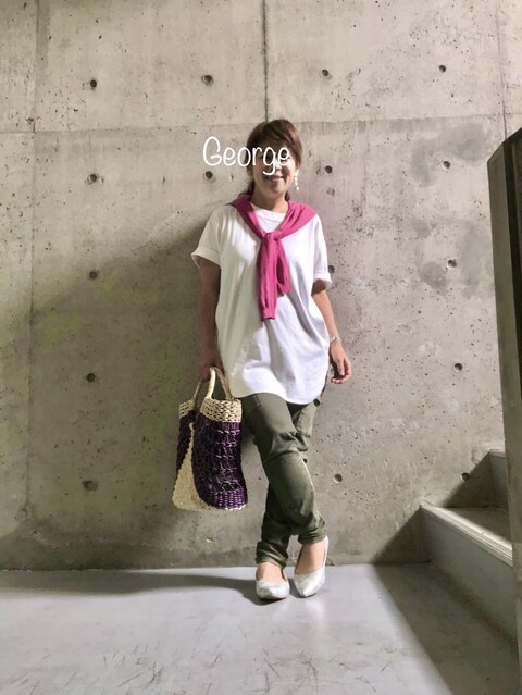 0731 Sweet Mommyの授乳tシャツ かごバッグに合わせた夏のマタニティコーデ Le Style George