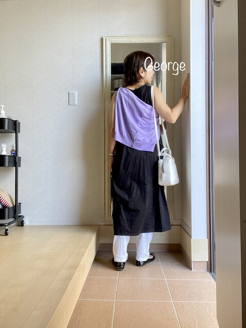 ユニクロの黒ワンピースでリンクコーデ Le Style George