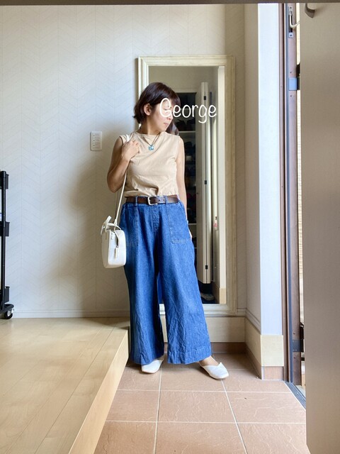 Guのノースリーブtシャツ ピンクスカートに合わせて なんとなくグラデーションコーデ Le Style George