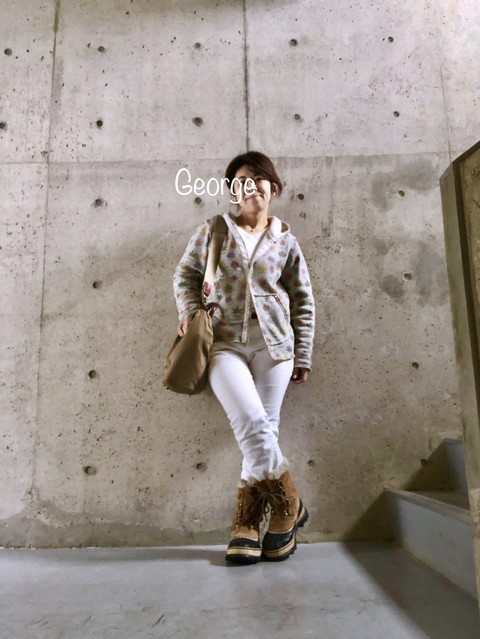 ソレルのスノーブーツ出動 ホワイトコーデ Le Style George