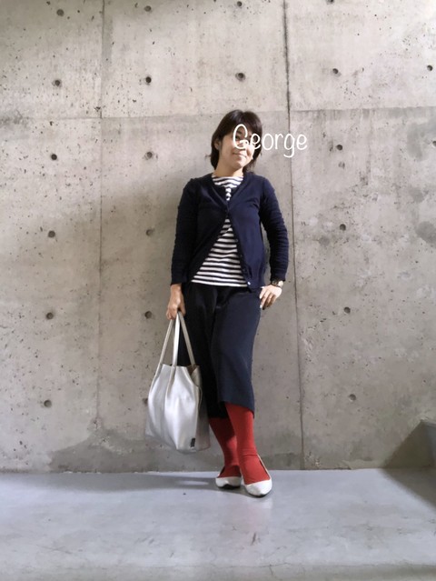 ユニクロガウチョ2日目 マリンコーデ とちょっと心配な出血 Le Style George