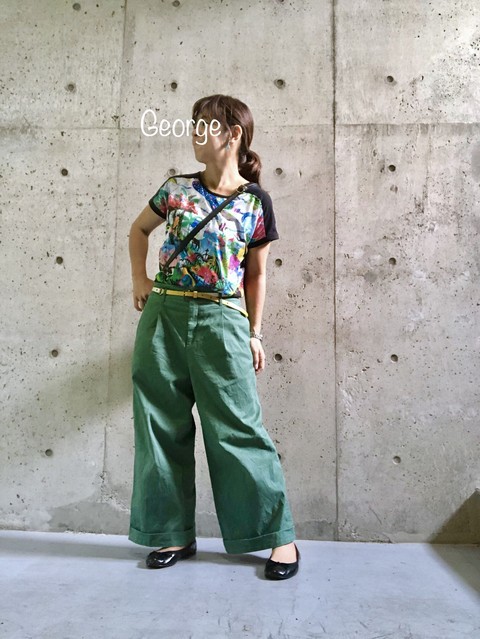 ホラグチカヨの沖縄tシャツ ユニクロのワイドパンツで 暑い夏を乗り切るコーデ Le Style George