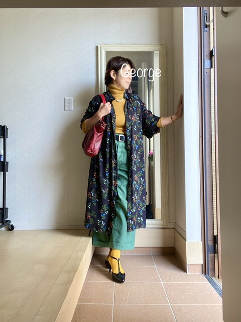 春です 花柄ワンピースでビビッドカラーコーデ Le Style George