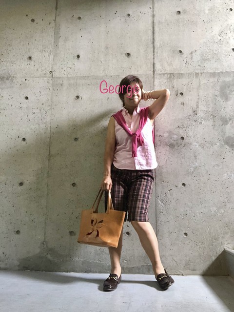 ラルフローレンのノースリーブシャツ チェックハーフパンツで真夏コーデ Le Style George