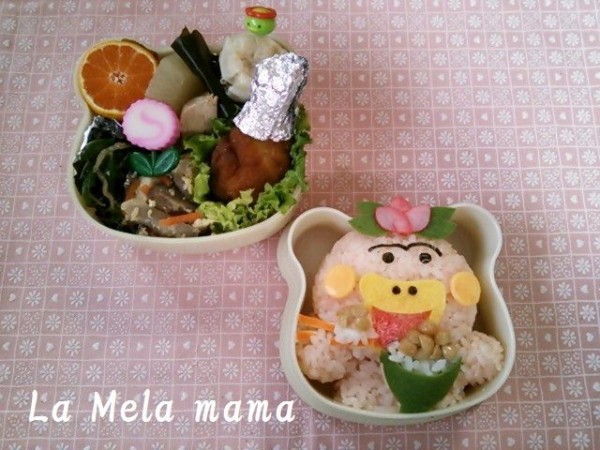 キャラ弁 納豆を食べるはなかっぱ La Mela Mamaのお弁当日記