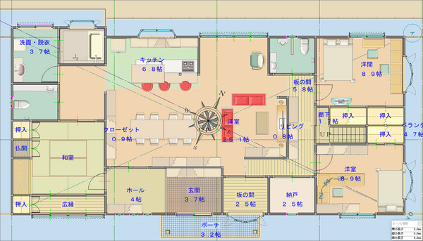 せっけい倶楽部 フリーウェア の数値設定と使い方と家相について考える はまかぜの旅団