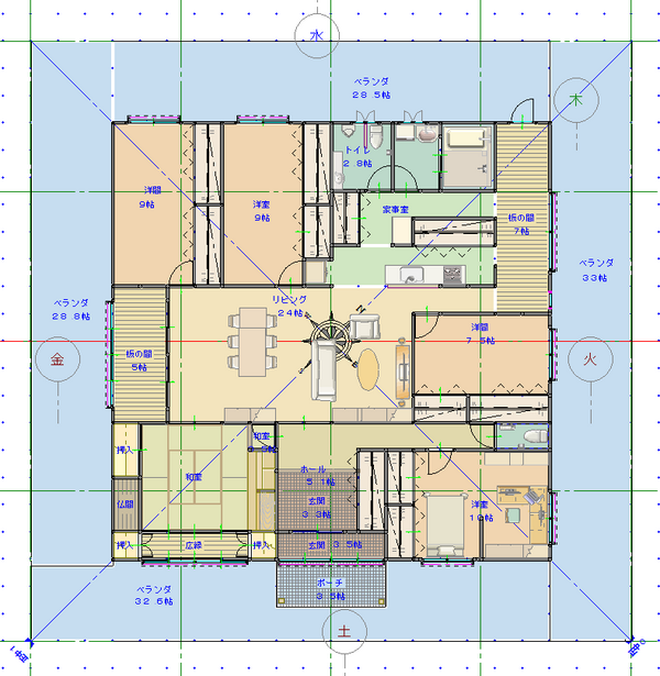 せっけい倶楽部 フリーウェア の数値設定と使い方と家相について考える はまかぜの旅団
