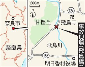 奈良県明日香村事故 19歳5人死亡事故現場 飛鳥橋への道路がヤバすぎる 動画 画像あり 被害者は内炭卓也さん 下谷晶さん 松本直起さん 後藤舞さん 大谷浩章さん 日々の実話