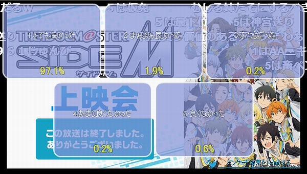 アイドルマスターsidem 10話 ニコ生 97 1 で安定の95 超え アキブラ