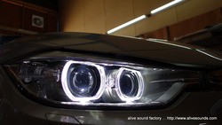 BMW F30 ActiveHybrid 3 | JBL BMWF30専用トレードインスピーカー取付。姫路市より :  カーオーディオとデッドニングの専門店 alive sound factory