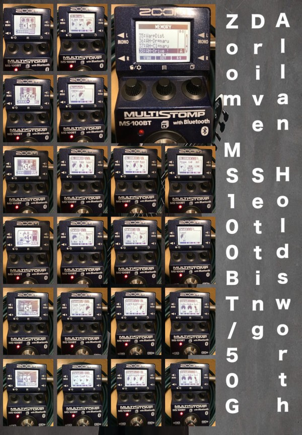 Zoom MS-100BT/MS-50G Allan Holdsworth Drive Setting : Blues For Tony
