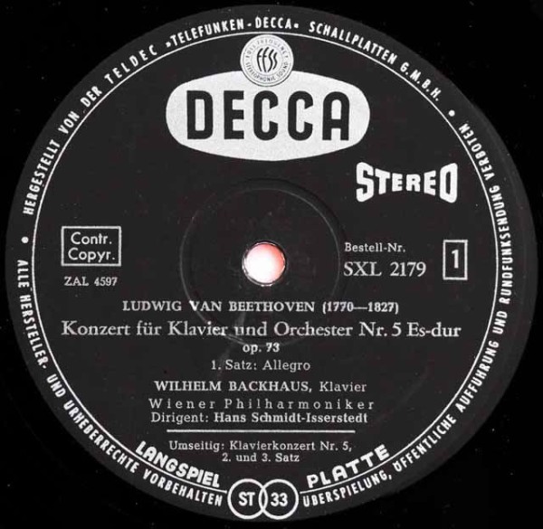 独Decca SXL2179◎バックハウス/ウィーン・フィルハーモニー管弦楽団/イッセルシュテット:ベートーヴェン-ピアノ協奏曲第5番 2025年最新Yahoo!オークション -ベートーヴェン ピアノ協奏曲 バック
