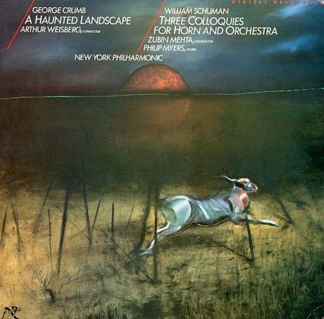 US NEW WORLD RECORDS NW326 ウェイスバーグ メータ ニューヨーク・フィル  クラム「魔法にかけられた景色」、ウィリアム・シューマン「ホルンとオーケストラのための３つの会話」 : 100年後でも聴いて楽しいアナログ名盤レコード