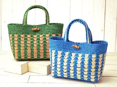 初めてさんでもきれいに仕上がる エコアンダリヤで編むネット編みつけのバッグ ハマナカが運営する 手編みと手芸の情報サイト あむゆーず のぶろぐ