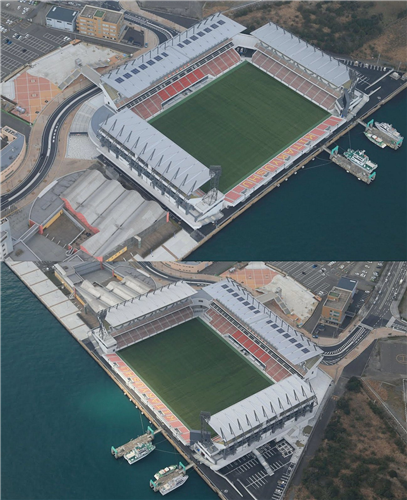 スタジアム 観客席 真後ろは関門海峡 ミクスタ北九州こけら落とし J3北九州ホームスタジアム Jとfの歩き方 スタジアム 観客席 真後ろは関門海峡 ミクスタ北九州こけら落とし J3北九州ホームスタジアム Jとfの歩き方