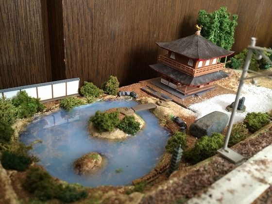 自作ジオラマ 情景の日本庭園「池」 に 水 を付け足したら・・❗ : MY 鉄道模型 Nゲージの世界