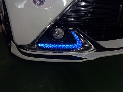 G'sアクアの連鎖点灯式ウィンカー（フロントデイライト加工