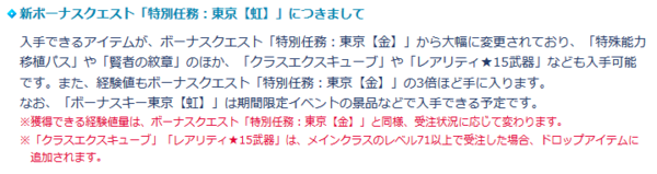 貴重 新ボーナスクエスト 特別任務 東京 虹 Pso2 Raied13