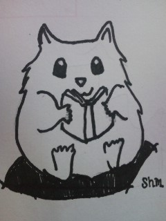 ハムスター教科別イラスト こくご ペット似顔絵 ハムスターとシェパードイラスト漫画