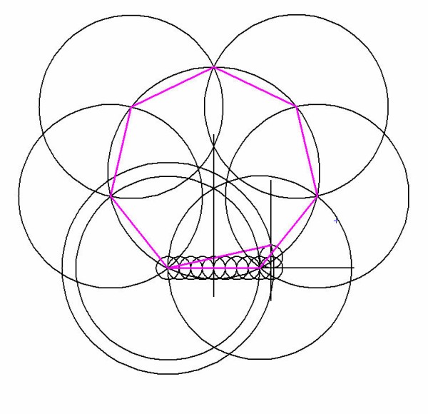定規とコンパスだけで描く正七角形 最も簡単な描き方 発想力教育研究所 素数誕生のメカニズム