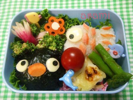 ピングーお魚発見 キャラ弁 Asamiのお弁当 簡単かわいいキャラ弁の作り方