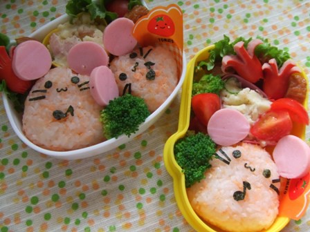 ネズミちゃんのお弁当 娘と作るキャラ弁 Asamiのお弁当 簡単かわいいキャラ弁の作り方