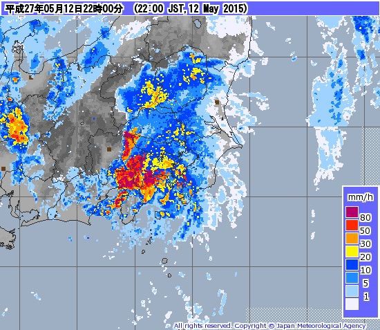 雨雲 レーダー 関東 気象庁