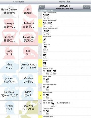 鉄拳タッグトーナメント２ 技表アプリ Ios Android バニー倶love ﾟ ﾟ