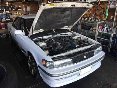 JZX81チェイサーの油圧ファンの高圧ホース修理 : オートライフハノ オフィシャルブログ