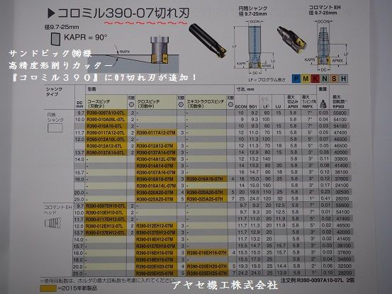 新製品】多機能肩削りカッタ『コロミル390シリーズ』＠サンドビック