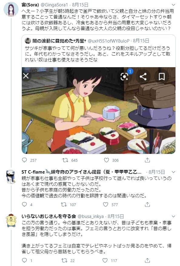 続報 まんさん トトロのサツキが家事するのは虐待 オタク 昔の子供は労働力だったんだよ まん 発狂 Az通信