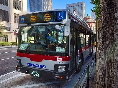 21年7月18日東急バス フジエクスプレス 自衛隊東京大規模接種センター送迎バス 東京駅丸の内南口 大手町合同庁舎3号館前 バス の中の人の乗りもの記録