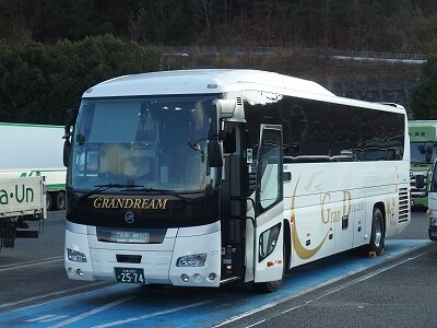 21年2月8日中国ジェイアールバス グラン昼特急大阪4号 広島駅新幹線口 湊町バスターミナル バスの中の人の乗りもの記録