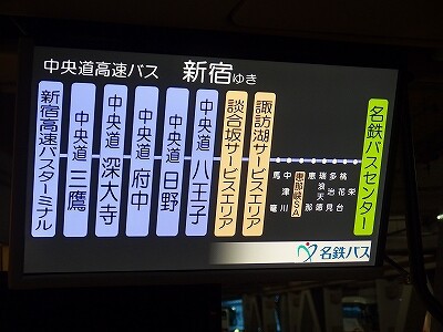 21年2月18日名鉄バス 中央道高速バス9002便 名鉄バスセンター バスタ新宿 バスの中の人の乗りもの記録