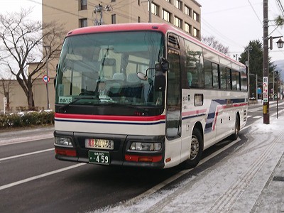 19年2月11日会津乗合自動車 会津若松 郡山 いわき線 鶴ヶ城 合同庁舎前 上荒川 バスの中の人の乗りもの記録