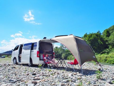 車とテントを連結！（ロゴスneosカーサイドオーニング）の巻