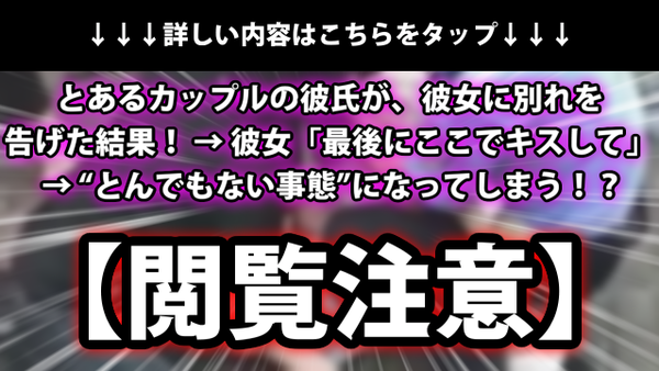 閲覧注意 とあるカップルの彼氏が 彼女に別れを告げた結果 彼女 最後にここでキスして とんでもない事態 になってしまう ネクスト速報
