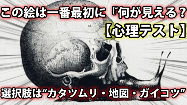 心理テスト この絵は一番最初に 何が見える 選択肢は カタツムリ 地図 ガイコツ ネクスト速報