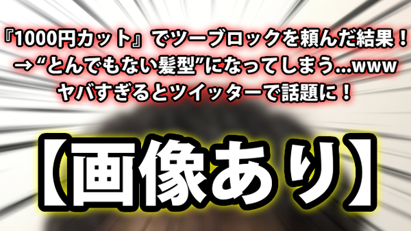 画像あり 1000円カット でツーブロックを頼んだ結果 とんでもない髪型 になってしまう Www ネクスト速報