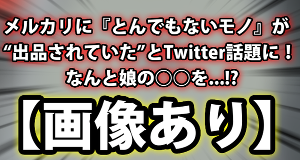 画像あり メルカリに とんでもないモノ が 出品されていた とtwitter話題に なんと娘の を ネクスト速報