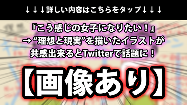 画像あり こう感じの女子になりたい 理想と現実 を描いたイラストが共感出来るとtwitterで話題に ネクスト速報