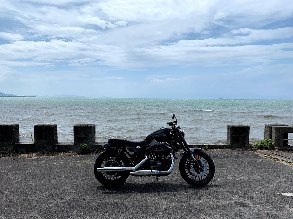 琵琶湖を眺めて 彦根のラーメン楽縁へ Bike Traveler Harley Xl1200cx