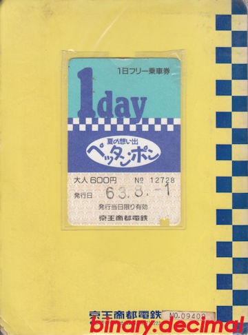 京王帝都電鉄夏の思い出ペッタンポン(1988年） : 梅成亭スタンプ部